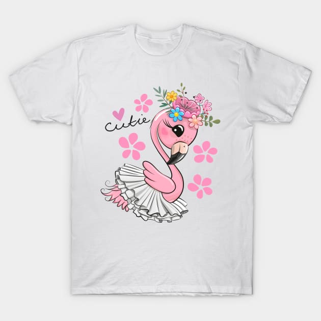 Cute Flamingo T-Shirt by Reginast777